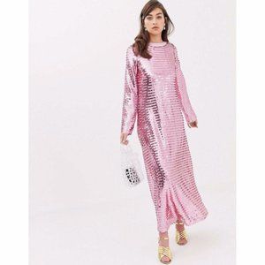 Sister Jane Long Sleeve Midi Dress / All Over Sequin / Size L